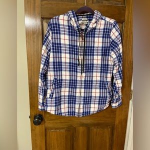 LLBean Zip Flannel with Hood